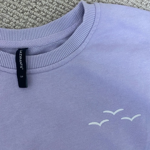 Lazypants Lilac Crewneck Sweater Size Small - Picture 2 of 3